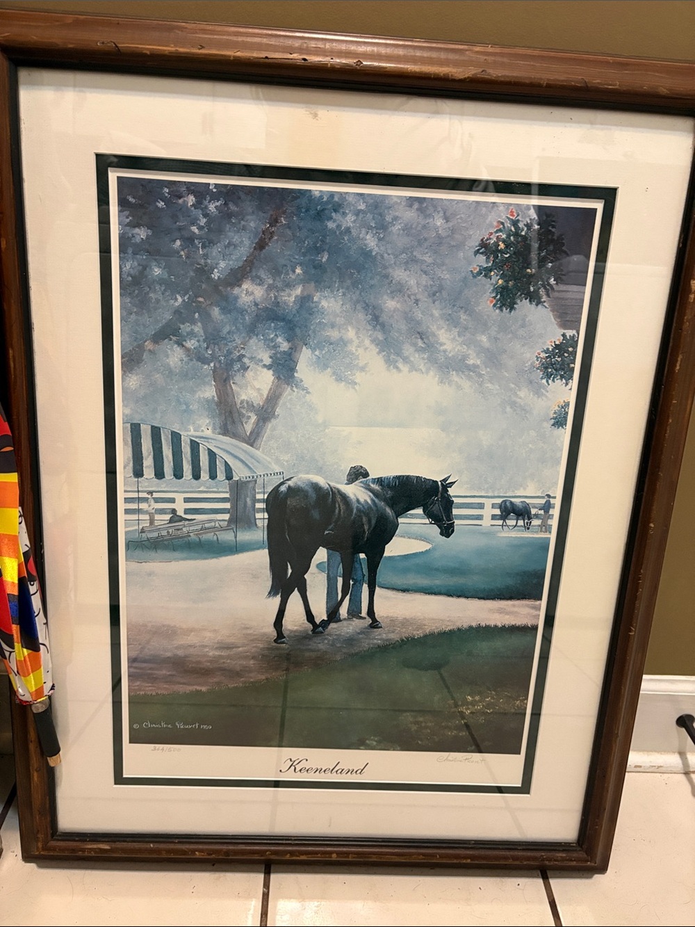Blue Horse Framed Art Print - Serene Equestrian Scene